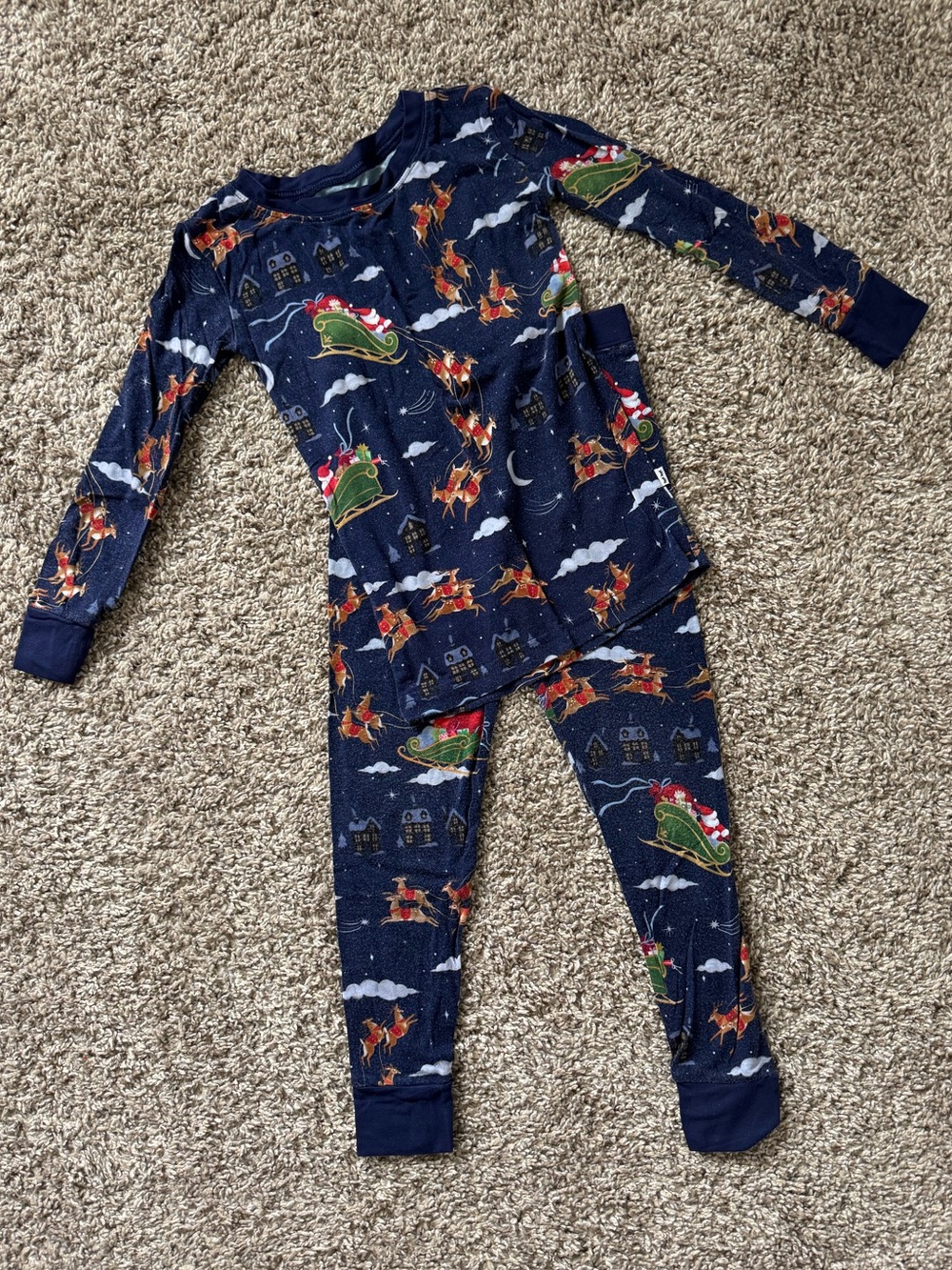 Little Sleepies Santa's Sleigh Two-Piece Pajama Set, 3T